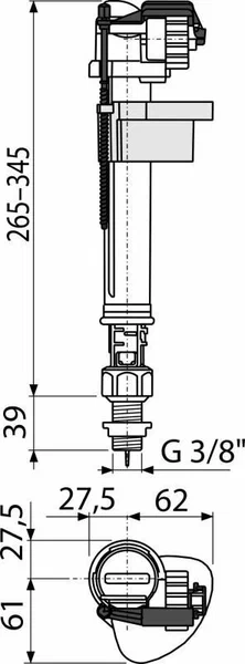 Впускной механизм нижний 3/8" с пласт.резьбой AlcaPlast (50/1) A17-3/8" Магазин сантехники Нижний Новгород