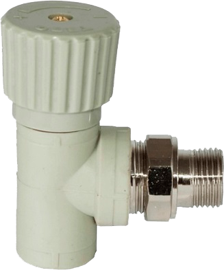 Вентиль  для радиаторов угловой 1v 25x3/4" (серый цв.) TEBO (45/5)