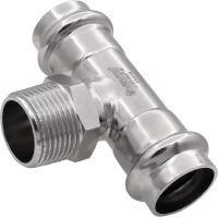 Тройник из нержавеющей стали наружная резьба VER-PRO