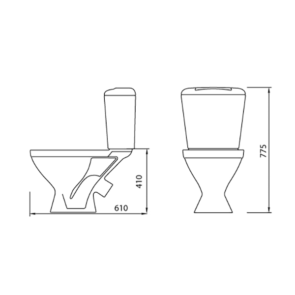 Унитаз-компакт "Универсал NEW 45" (косой, нижн, сид, кноп.арм) МОНОКОРОБ (г.Лобня) Магазин сантехники Нижний Новгород