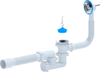 Сифон для ванны 1 1/2" регулируемый с гибк.трубой х50 АНИ Пласт (П) (30/1)