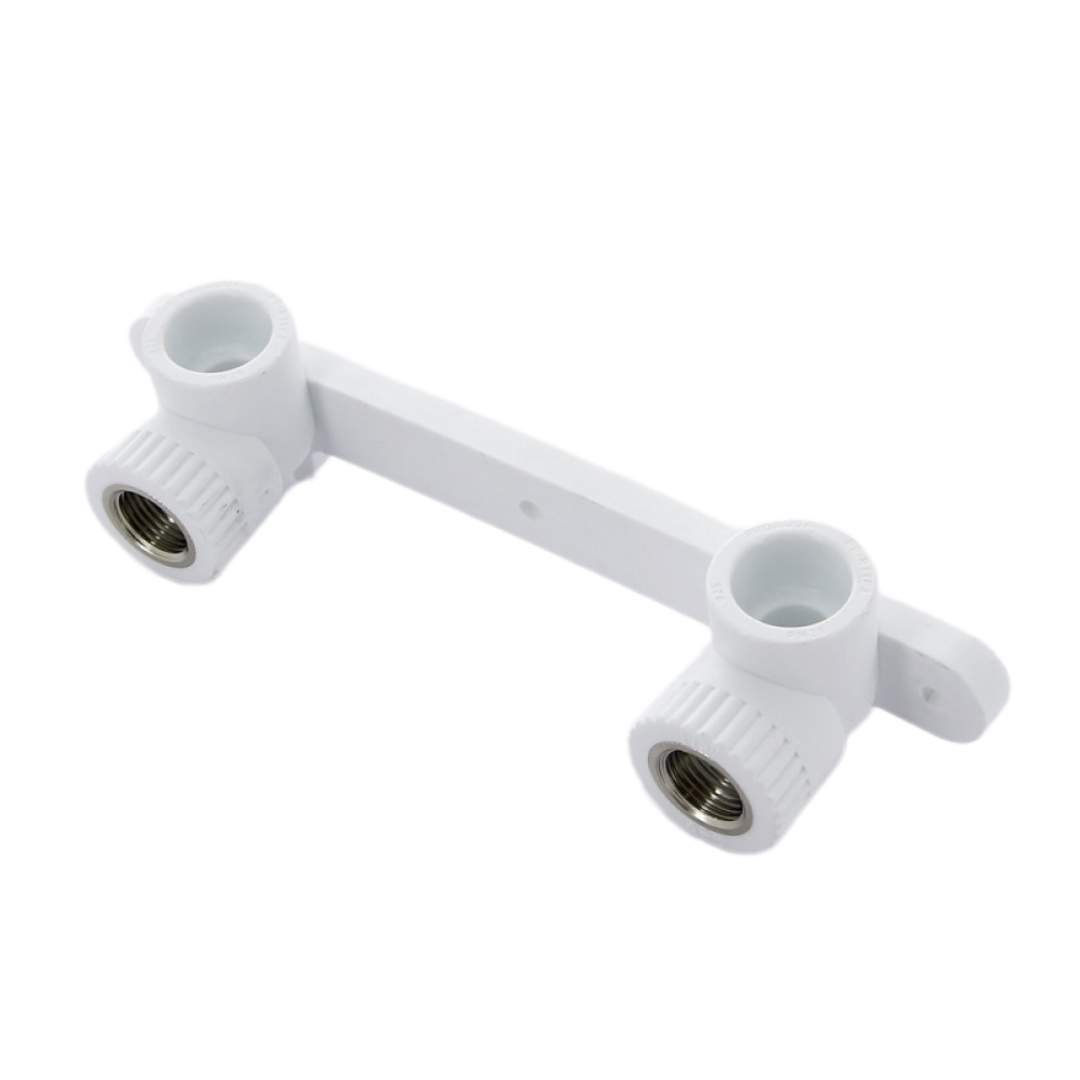 Угольник ДВОЙНОЙ с креп. (вн. рез.) (настенный комплект) 20-1/2 ПРО АКВА (белый цв.)