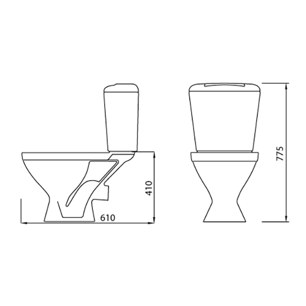Унитаз-компакт "Универсал NEW 90" (гориз.вып, нижн, сид, кноп.арм)  Магазин сантехники Нижний Новгород