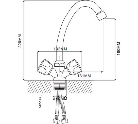 E42020-2 Смеситель для кухни с гайкой Магазин сантехники Нижний Новгород