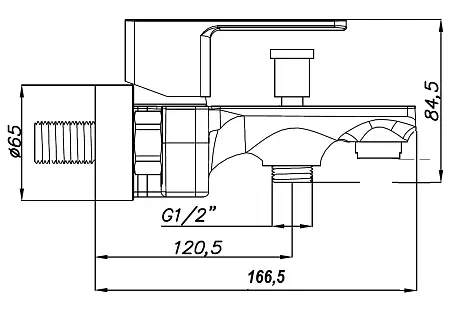 CADEO Смеситель для ванны с коротким изливом, хром
