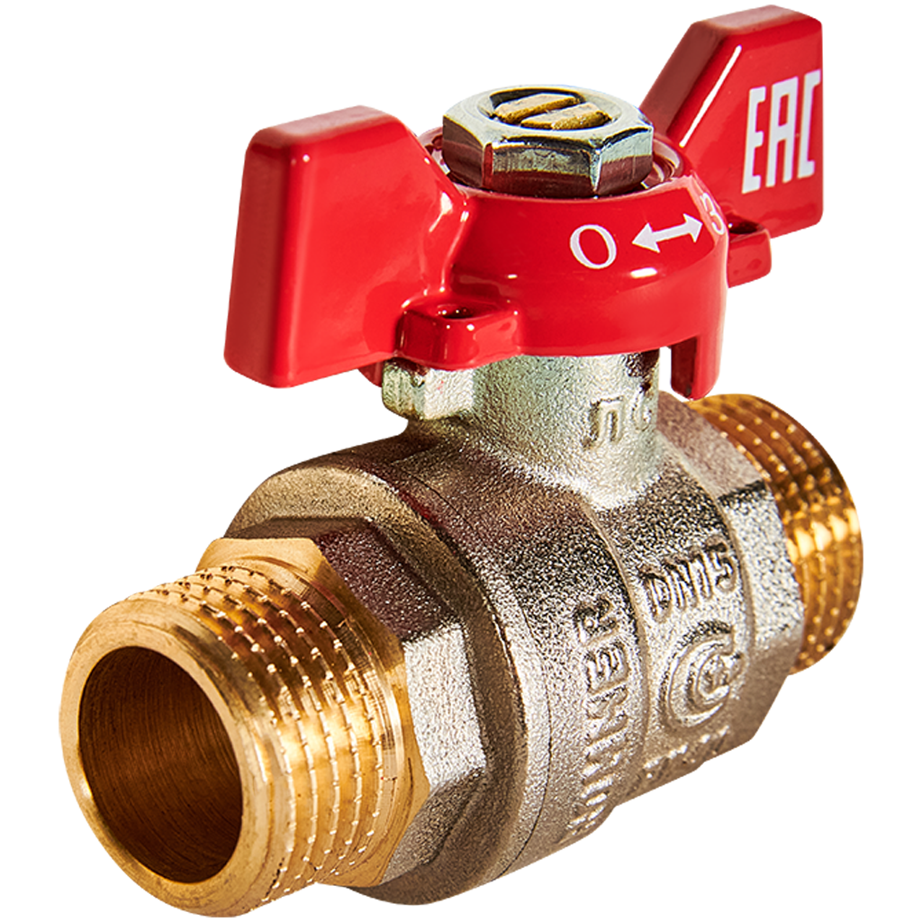 Кран шаровой, НР/НР, ручка бабочка 1/2" ROMMER ГОСТ