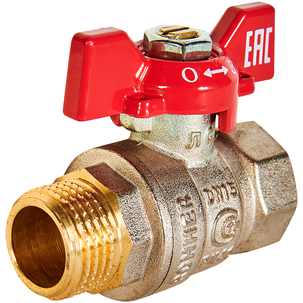 Кран шаровой, ВР/НР, ручка бабочка 1/2" ROMMER ГОСТ