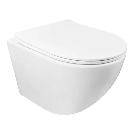 AZ-0046 Azario GRADO Унитаз подвесной безободковый в комплекте (490*370*360)