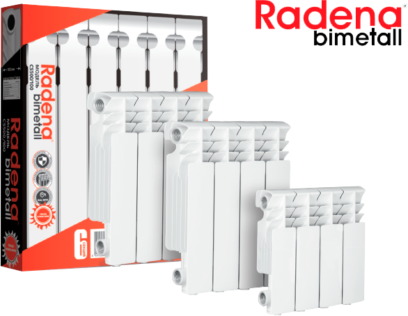 Радиатор биметалл Радена VC 350/85 с нижним подкл.