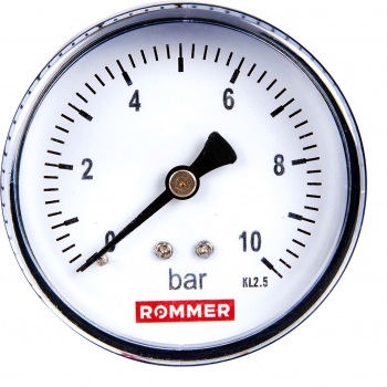 Манометр аксиальный  0-10 bar 63мм 1/4" ROMMER