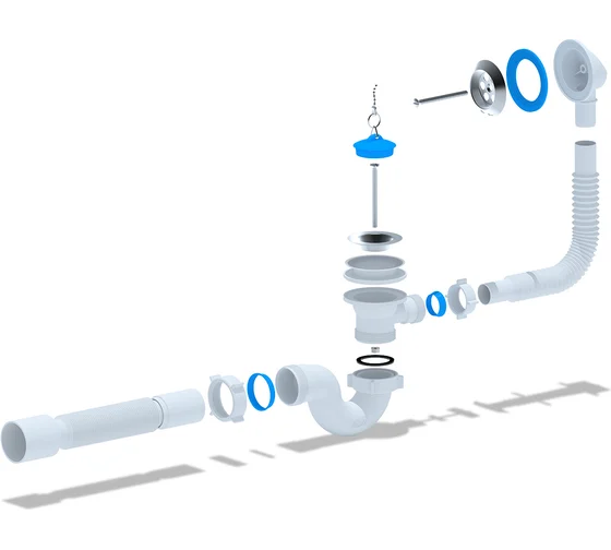 Обвязка для ванны 1 1/2" с вып. и перел. с гофрой 40*50 Ани пласт (30/1)