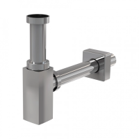 Сифон хром с н/г 5/4" DESIGN граненый латунь  AlcaPlast A401