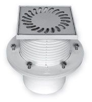 421 Трап прямой с фланцем регулир- сетка из нерж. стали 122х122 DN 110 (PV110N-PR2)