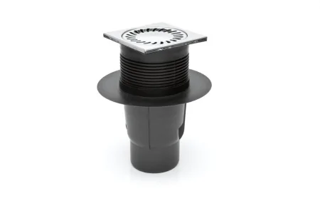 827 S-N  Сливной трап D110 мм прямой с решеткой 150x150 из нержавеющeй стали (KVS 110S-N)