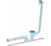 Сифон для ванны КЛИК-КЛАК,сетка плоский 520 мм с гофро-трубой 375х50 АНИ Пласт (15/1)