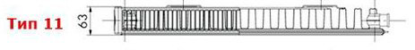 Радиатор панельный Rommer Тип 11 боковое подключение