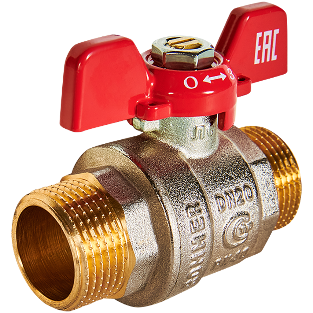 Кран шаровой, НР/НР, ручка бабочка 3/4" ROMMER ГОСТ