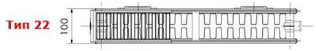 Радиатор панельный Rommer Тип 22 боковое подключение