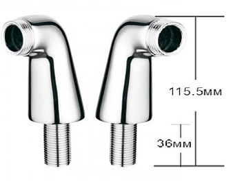 Переходник д/смесителя на акрил.ванну L77 (УГЛОВЫЕ)