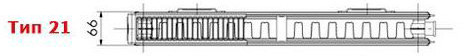 Радиатор панельный Rommer Тип 21 боковое подключение