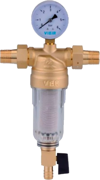Фильтр с манометром  1/2" для холодной воды  VIEIR 