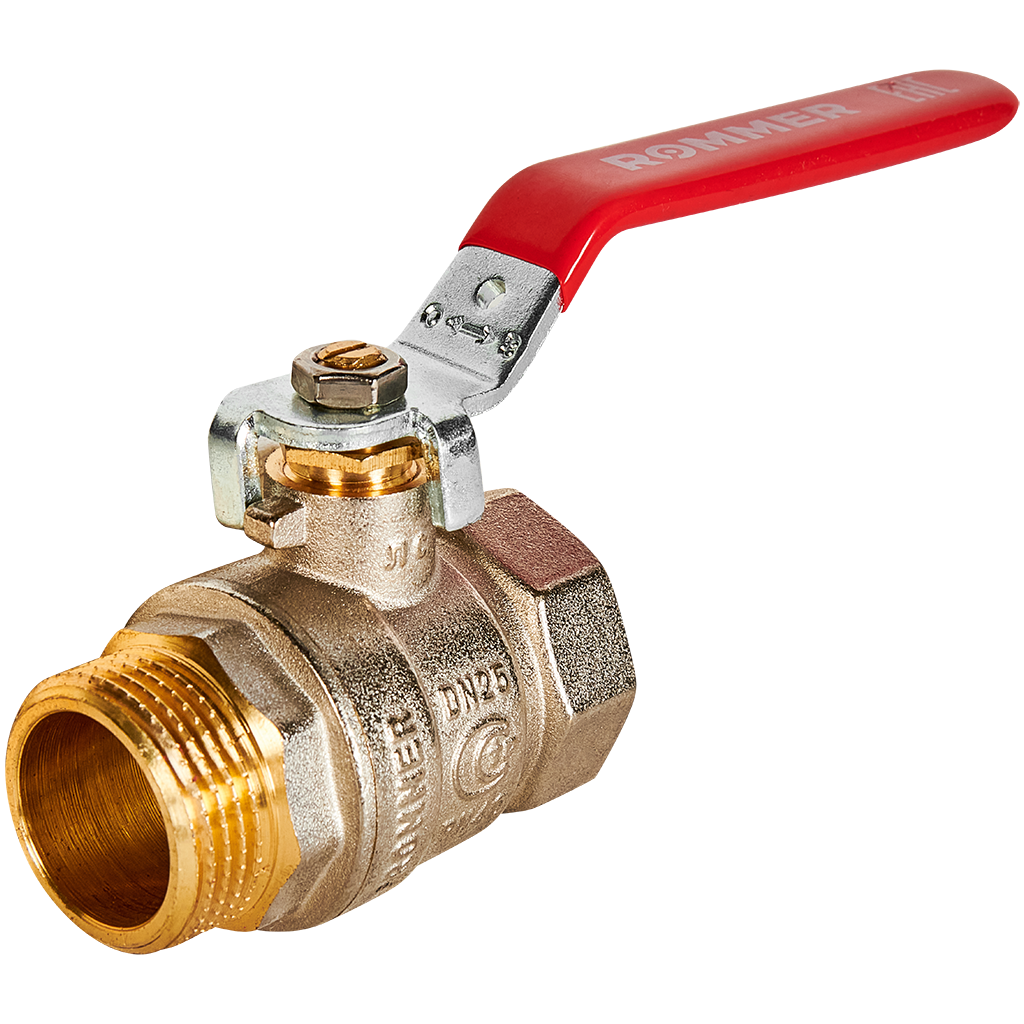 Кран шаровой, ВР/НР, ручка рычаг 1" ROMMER ГОСТ