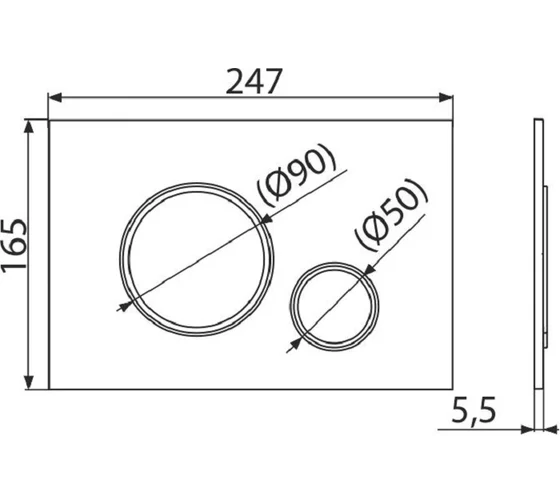 М 778  Кнопка управления Alca Plast  (черный-матовый - хром ) Магазин сантехники Нижний Новгород