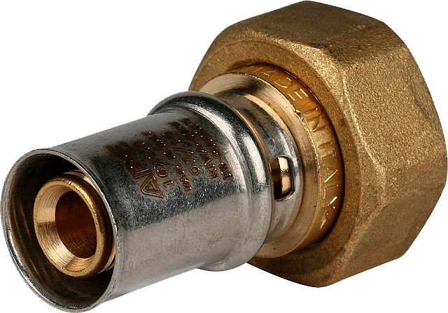 ПРЕСС переходник с нак. гайкой (евроконус) 16х3/4" (Stout)