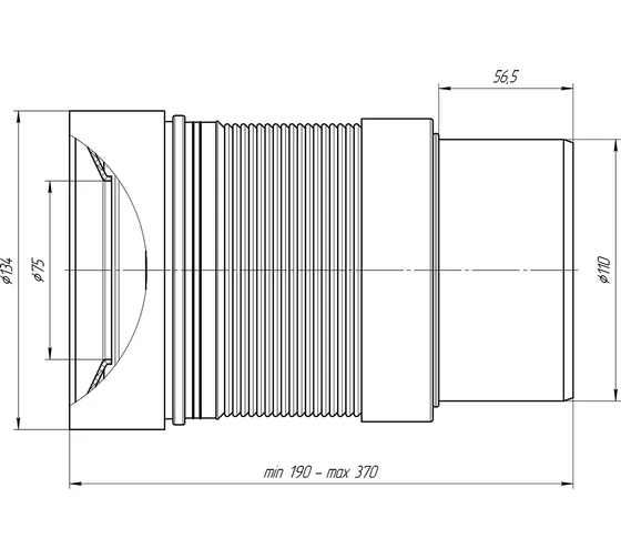 Удлинитель (ГОФРА) гибкий для унитаза (212-320 мм пластик)  АНИ Пласт (25/1)