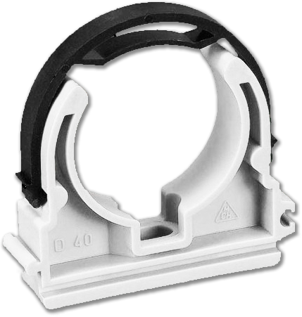 Опора для трубы ø40 БЕЛЫЙ с чёрной лентой (FV-plast)
