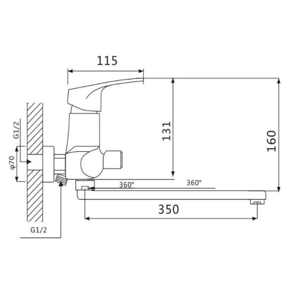 Смеситель для ванны V20-40-4-1 излив 40 см ViEiR Магазин сантехники Нижний Новгород