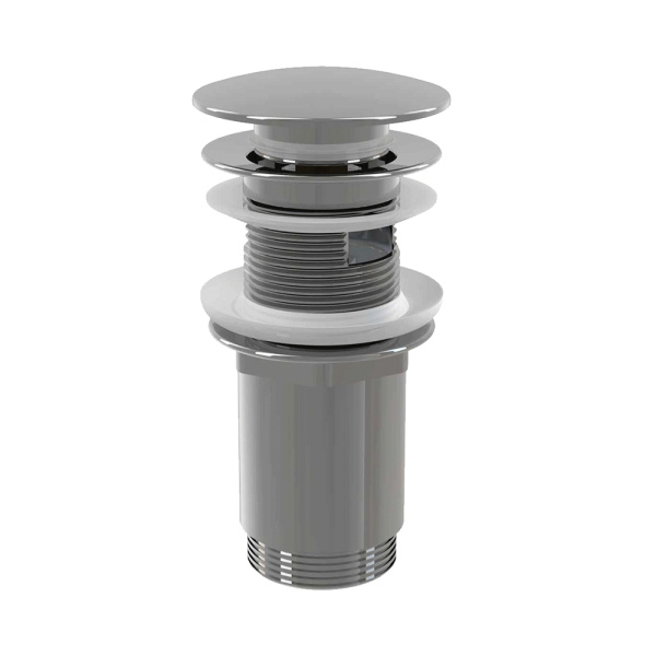 A392 Водослив д/умывальника click/clack 5/4"с большой заглушкой (с переливом)