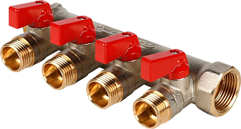 Коллектор с шаровыми кранами Stout