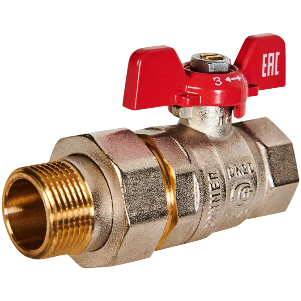 Кран шаровой с американкой, ВР/НР, ручка бабочка  3/4" ROMMER ГОСТ