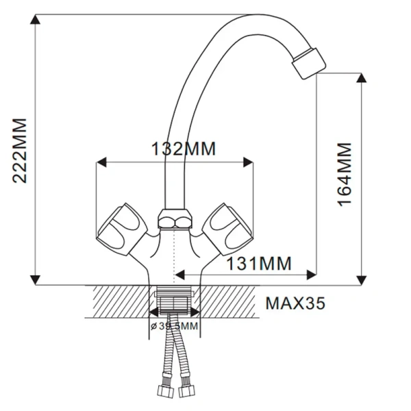 MN4909 Смеситель д/кухни (с гайкой) хром Магазин сантехники Нижний Новгород