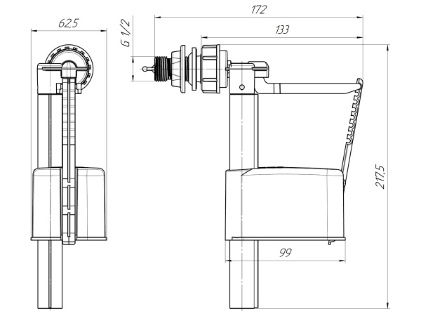 Заливной БОКОВОЙ клапан ЭКОНОМ Ани пласт  (30/1) Магазин сантехники Нижний Новгород