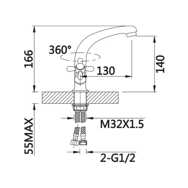 Смеситель для раковины  V12-01-1-2 ViEiR