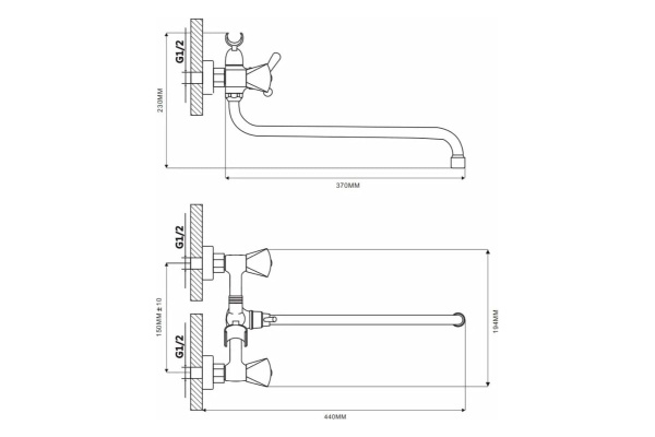 E2612-3 Смеситель д/ванны длинный излив (комплект) хром Магазин сантехники Нижний Новгород