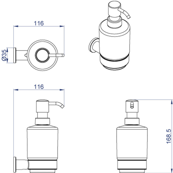 FORNY Дозатор жидкого мыла керамический, хром Магазин сантехники Нижний Новгород