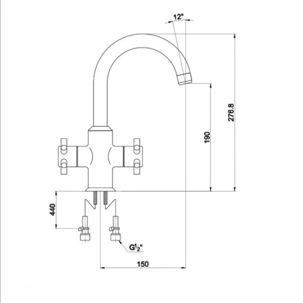 К0131 Смеситель для кухни Admiral 0131 F Chrome 