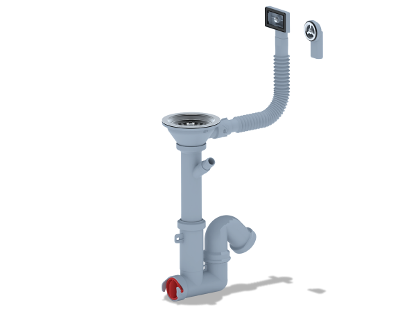 31/2"*40 Сифон Ани прямот.c отв.стир.маш.с гиб.кр.и прям.перел (9-80301)