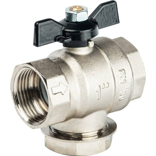 Кран шаровой с фильтром (ручка-бабочка) STOUT