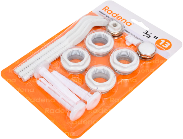 Набор для подключения радиатора 3/4"+3 кронштейна (40/1)