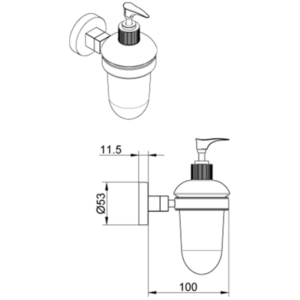 NESSY Дозатор жидкого мыла стеклянный, хром Магазин сантехники Нижний Новгород