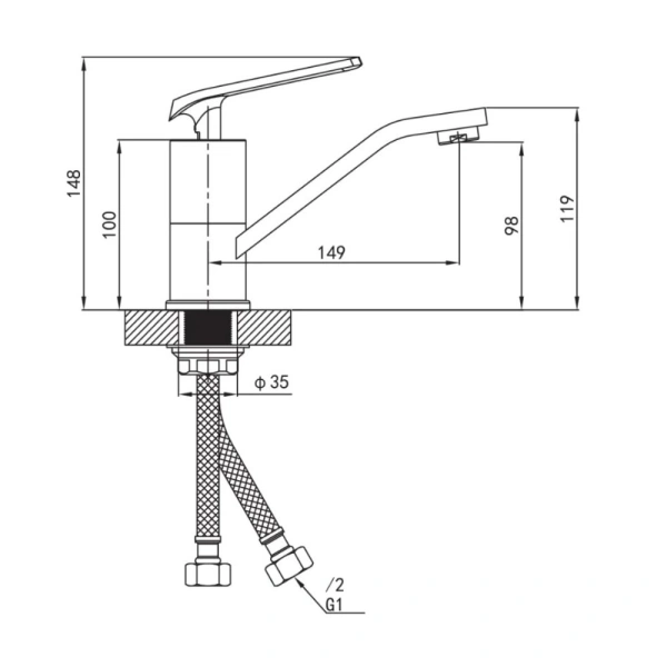 Смеситель для раковины  V33-35-1-2 ViEiR