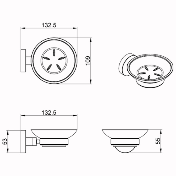 NESSY Мыльница стеклянная, хром Магазин сантехники Нижний Новгород