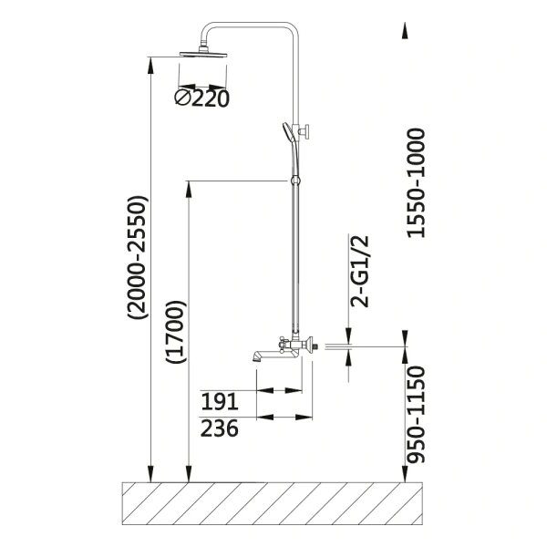 Душевая система V14-01-6-2 ViEiR Магазин сантехники Нижний Новгород