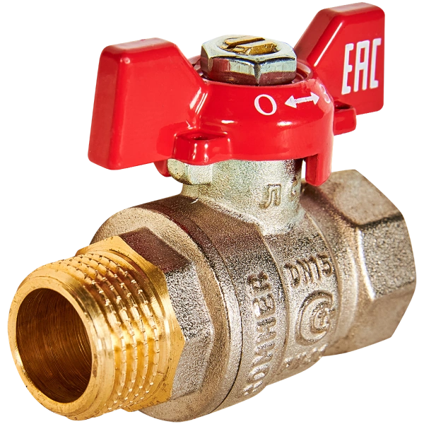 Кран шаровой, ВР/НР, ручка бабочка 1/2" ROMMER ГОСТ