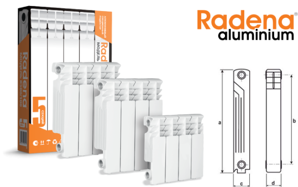 Радиатор алюминиевый Радена 350