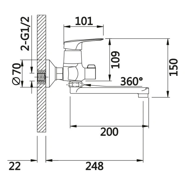 Смеситель для ванны V09-35-3-1  ViEiR Магазин сантехники Нижний Новгород